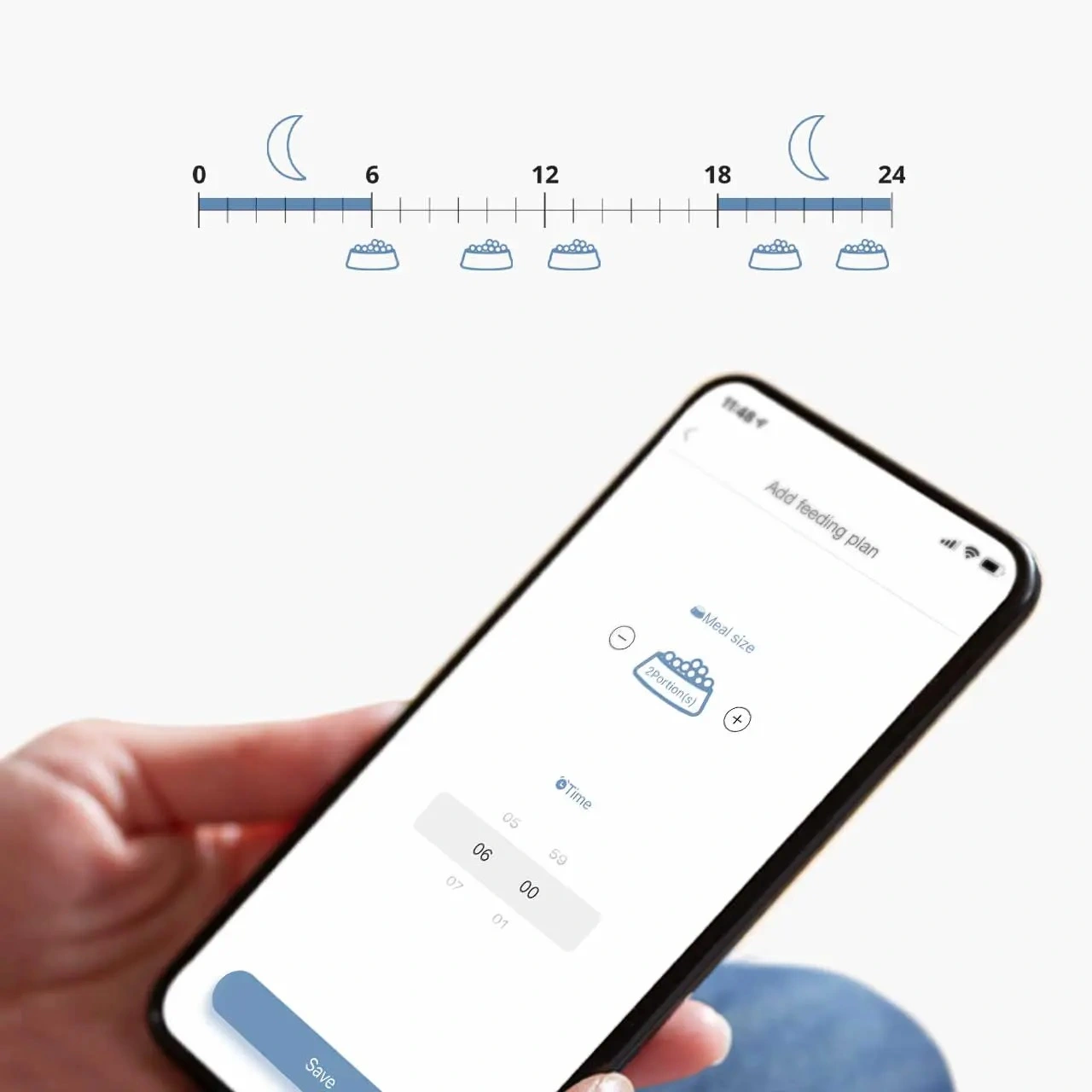 Catit Pixi Smart Foderautomat Hvid (WIFI)